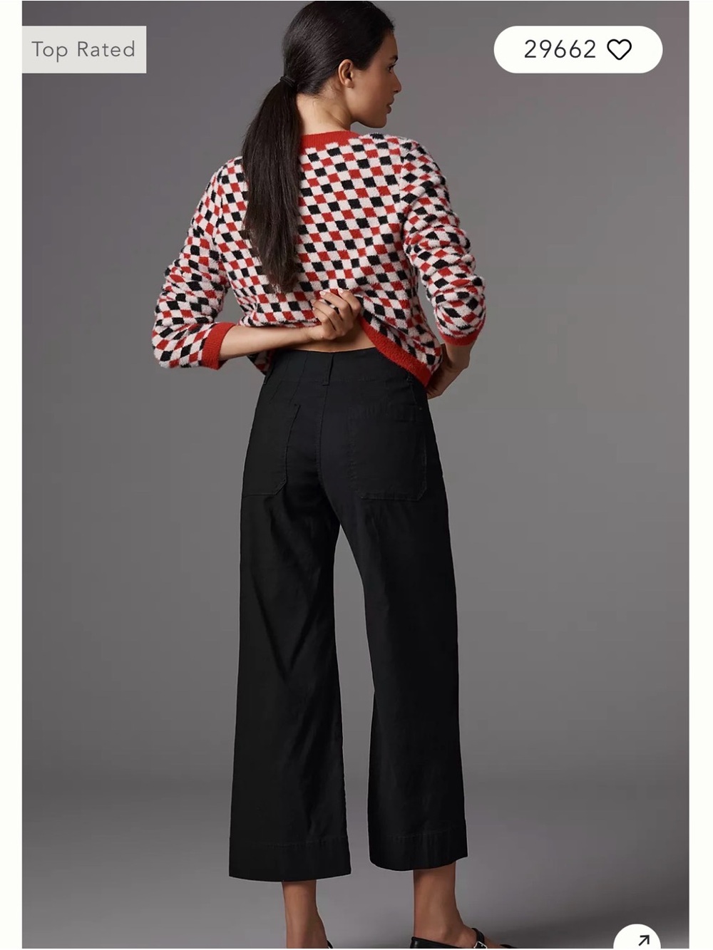 Anthropologie Colette black wide leg pants size 26 - Picture 2 of 6